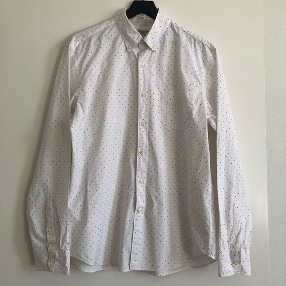 J. Crew Black and White Slim Secret Wash Shirt, Large - Picture 1 of 10